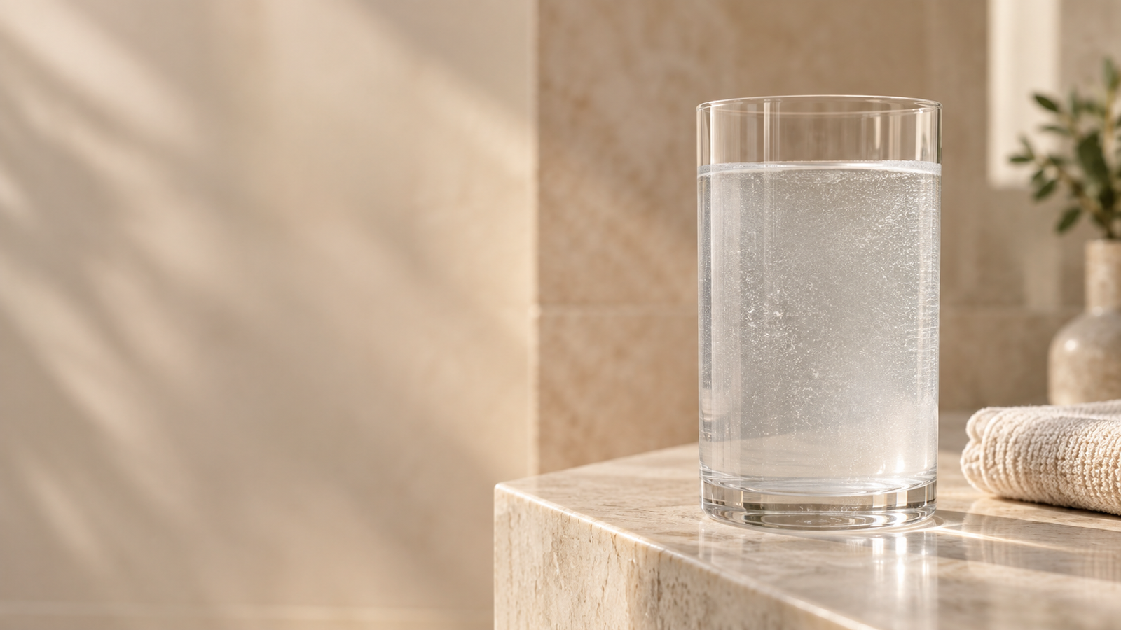 Air-infused water creates a dense cloud of fine microbubbles for a softer, more refined shower experience. Left: Microbubble Water | Right: Regular Water